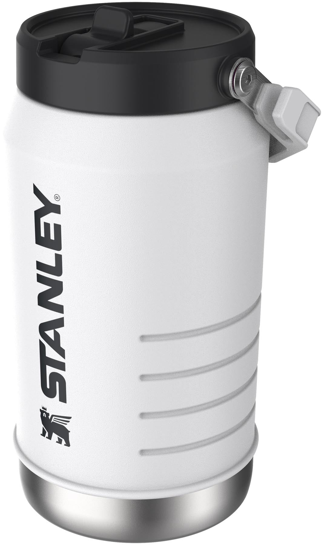 Praktischer Getränkespender IceFlow Flip Straw von Stanley in Chalk, 1.9l, ideal für kalte Getränke und Outdoor-Aktivitäten.