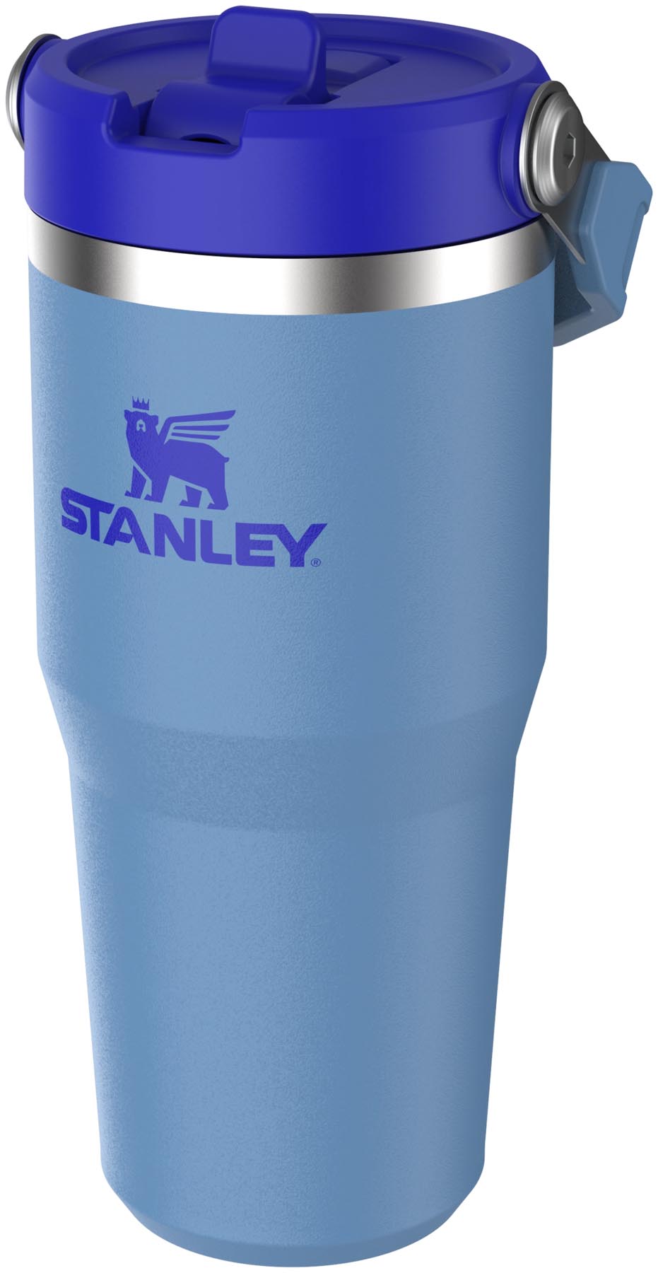 Himmelblauer IceFlow Flip Straw Becher von Stanley, perfekt für erfrischende Getränke unterwegs. Praktisches Design mit 0.41l Fassungsvermögen.