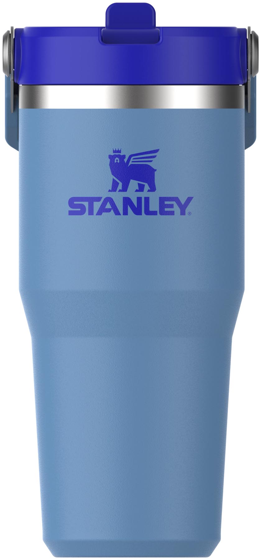 Stylischer Stanley IceFlow Flip Straw Becher in Blau, 0.41l, ideal für kalte Getränke. Robuste Bauweise und praktische Trinköffnung für unterwegs.