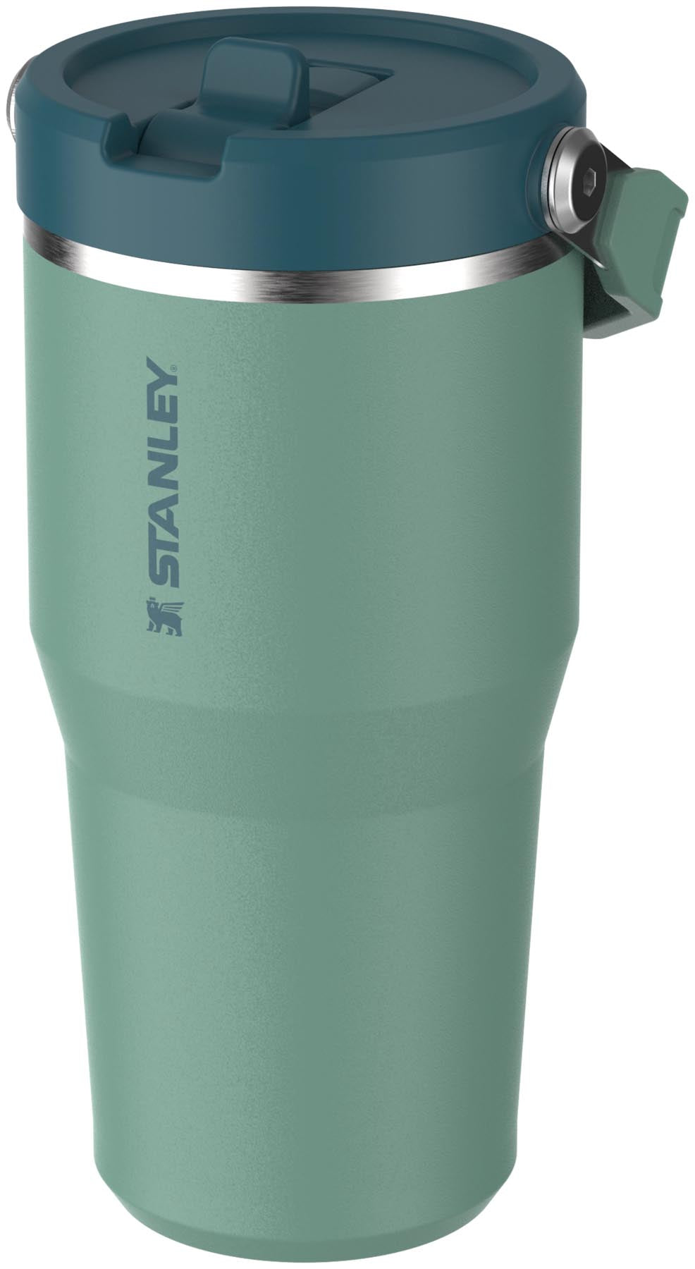 Praktischer Stanley IceFlow Flip Straw Becher in lebhaftem Frühlingsgrün, perfekt für kalte Getränke und ideal für den Einsatz unterwegs.