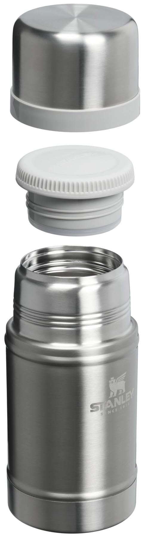 Robuster Stanley Food Jar aus hochwertigem Edelstahl in stilvollem Ash-Grau, ideal für die Aufbewahrung von Speisen unterwegs.