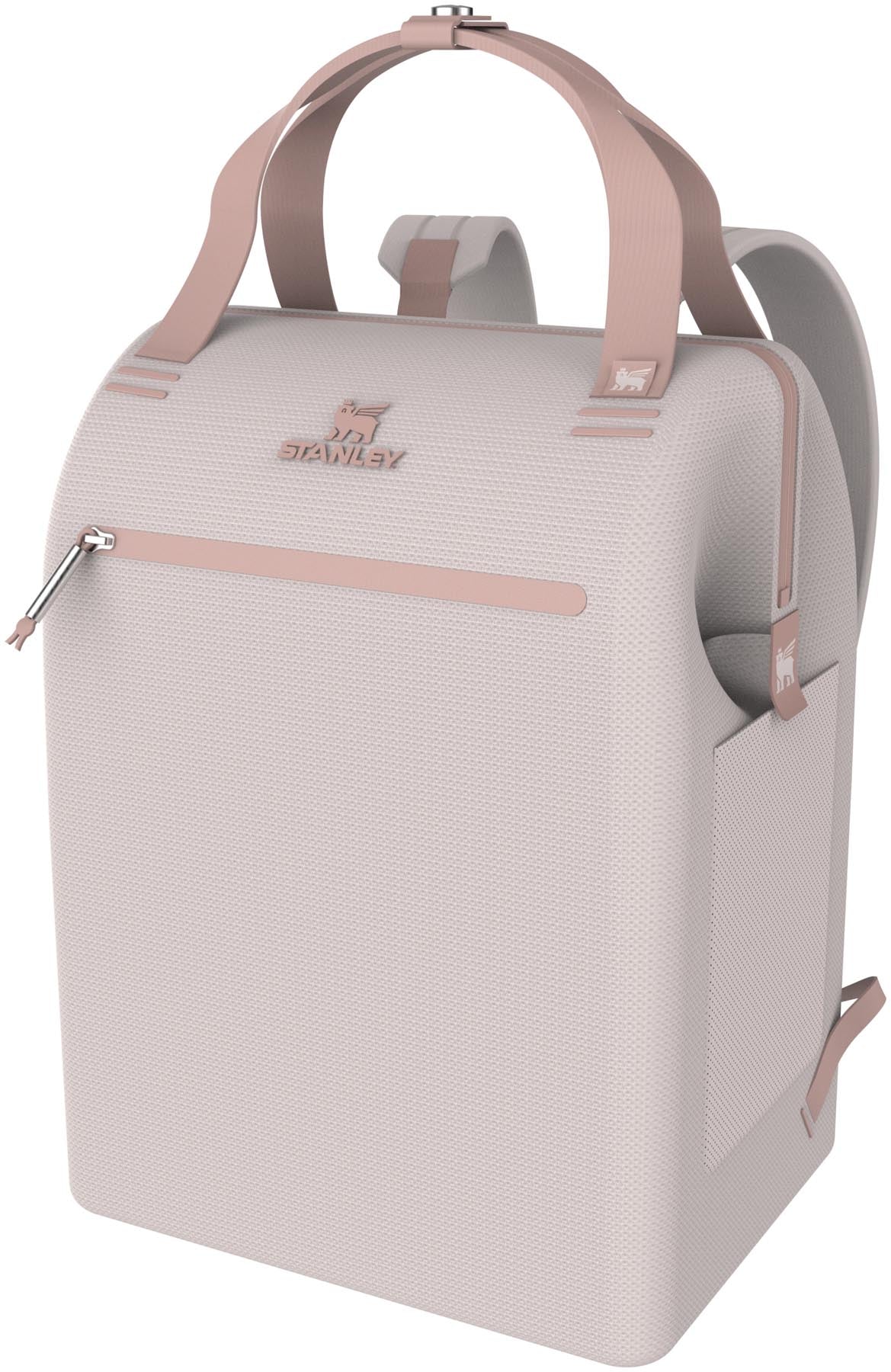 Eleganter Madeleine Mini Backpack Soft Cooler in sanftem Rosé, perfekt für unterwegs, mit 13.2l Platz für Snacks und Getränke von Stanley.