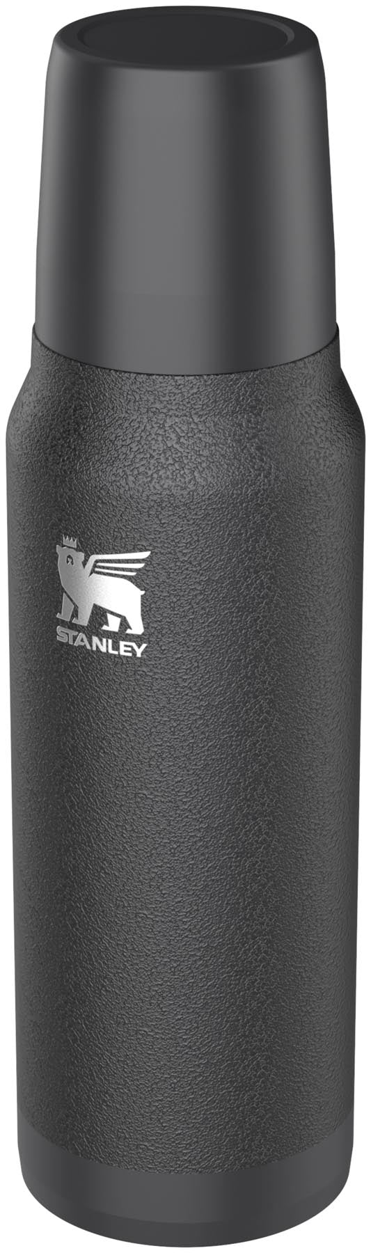 Robuste Stanley Thermosflasche in Hammertone Schwarz, 0.94l, für alle Abenteuer, hält Getränke lange heiß oder kalt, ideal für Outdoor-Aktivitäten.