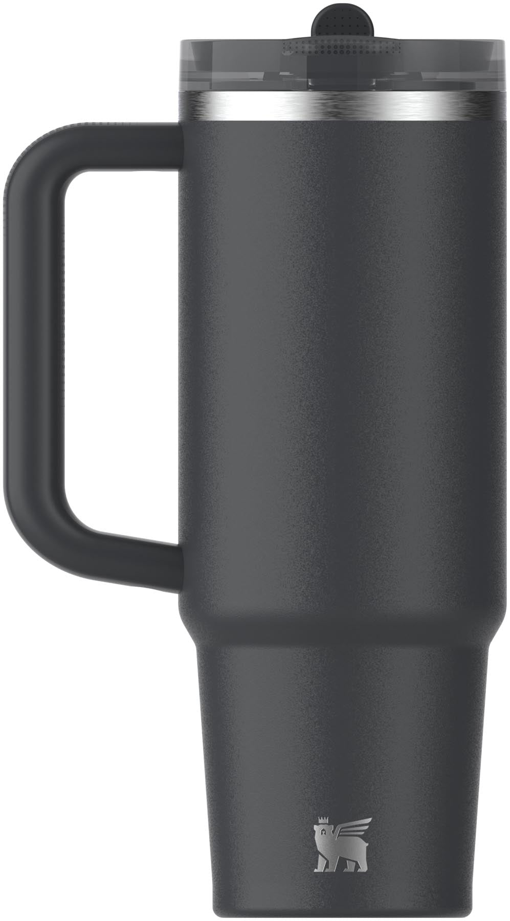 Schwarze Stanley Quencher ProTour Flip Straw Thermosflasche mit 0,89 l Fassungsvermögen, ideal für unterwegs und stylisch im Design.