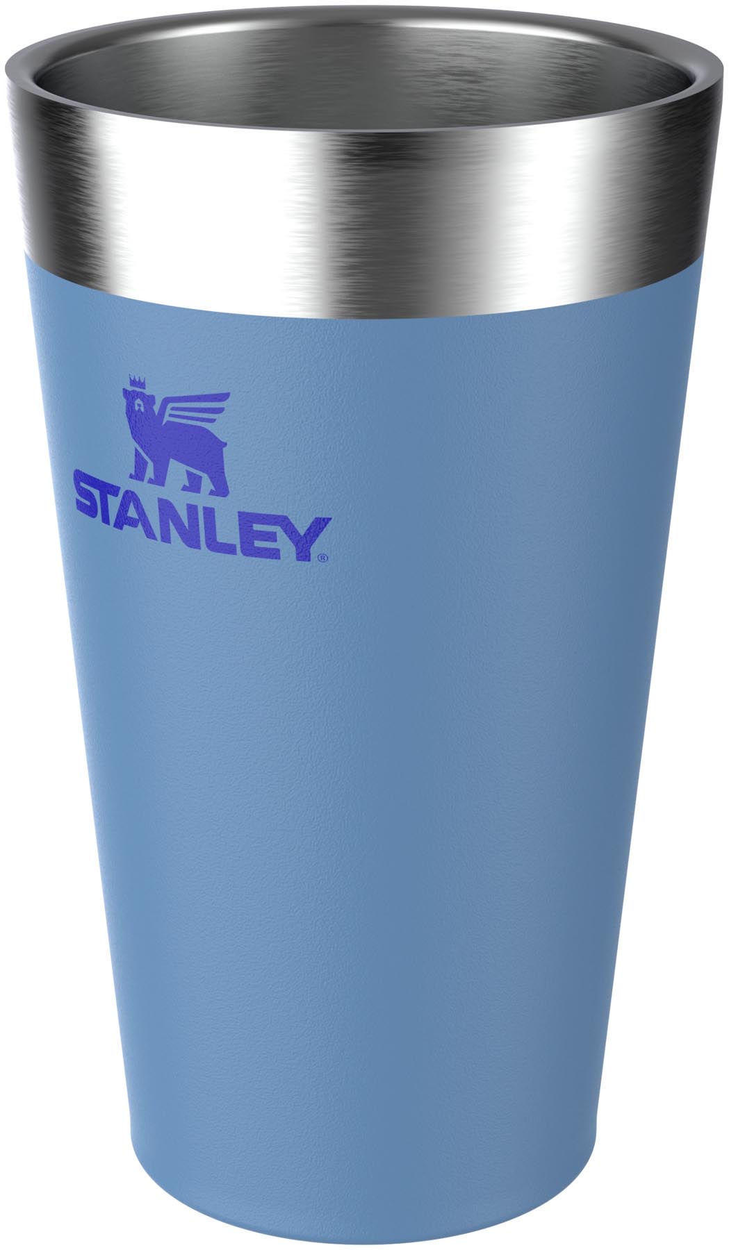 Eleganter blauer Stacking Tumbler von Stanley mit 0,47 l Fassungsvermögen, perfekt für unterwegs und einfach zu stapeln.
