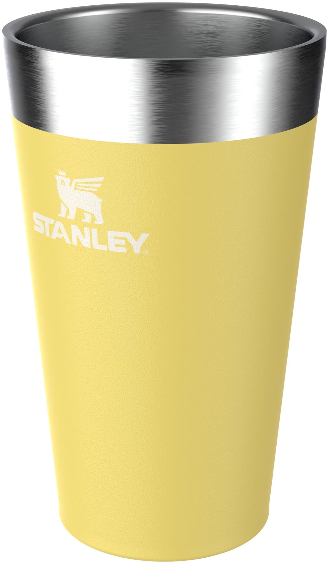 Praktischer Stacking Tumbler in strahlendem Daffodil-Gelb von Stanley, ideal für unterwegs und platzsparend stapelbar.