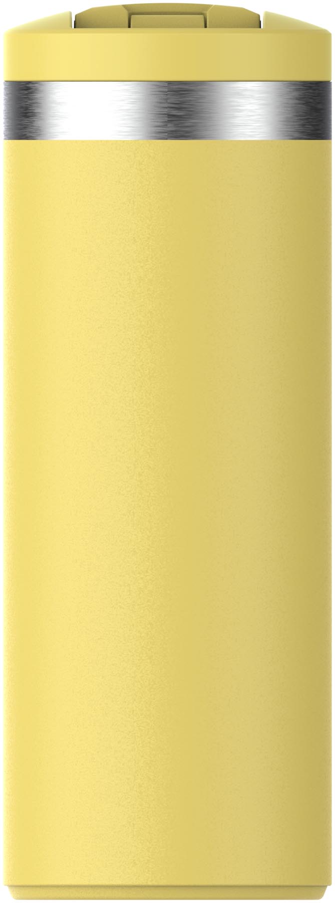 Stylischer Transit Fliptop Becher in Daffodil-Gelb (0.35l) von Stanley, ideal für unterwegs und perfekt für heiße und kalte Getränke.