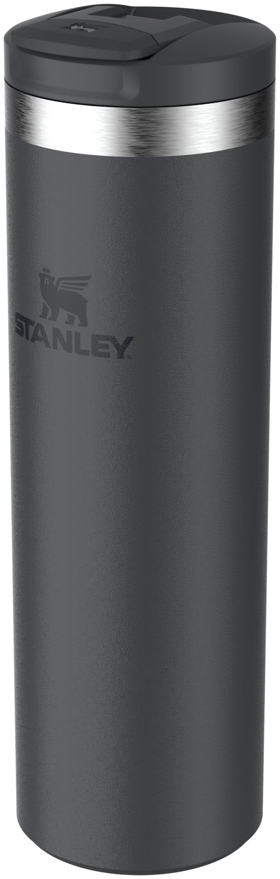 Eleganter Stanley Transit Fliptop Becher in Schwarz, 0.47l, für optimale Getränkehaltung. Praktisch und robust für jeden Ausflug.