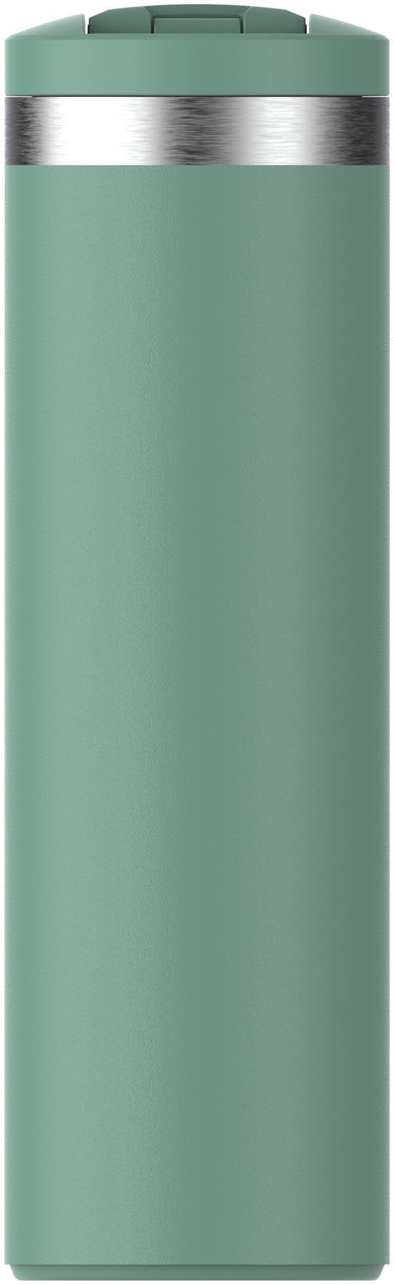 Stylischer Transit Fliptop Becher in frischem Frühlingsgrün, ideal für unterwegs. Hochwertige Thermosflasche von Stanley für heiße und kalte Getränke.