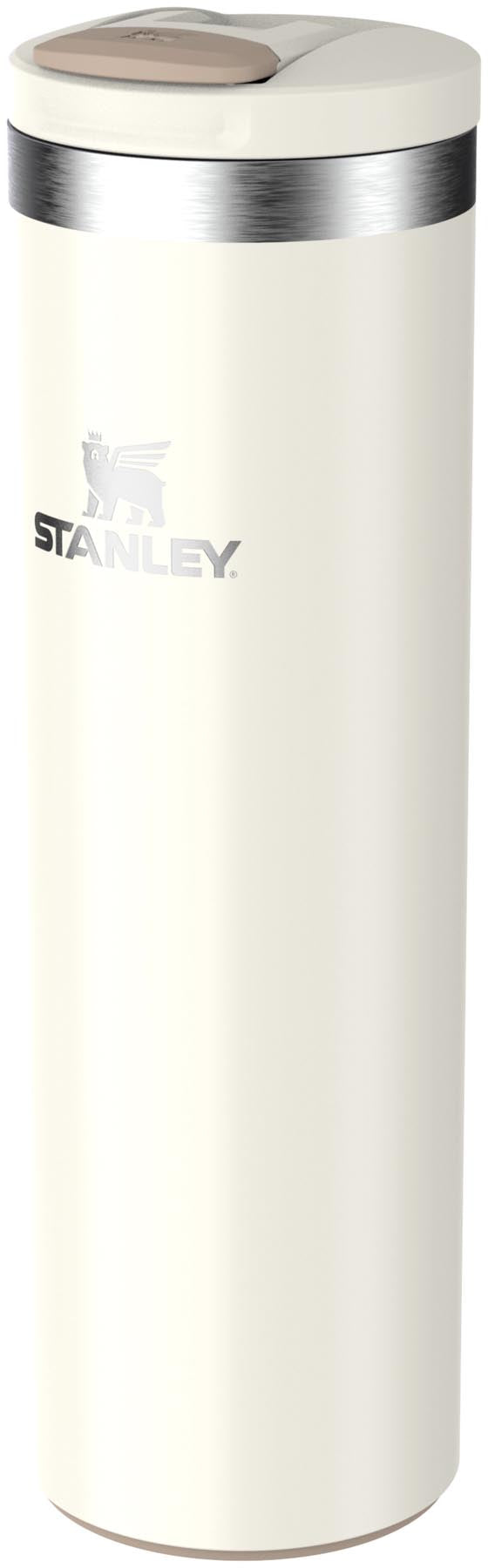 Stylischer Stanley Transit Fliptop Becher in Cream Gloss, 0.59l, ideal für Reisen. Hält Getränke warm oder kalt, perfekt für den Alltag.