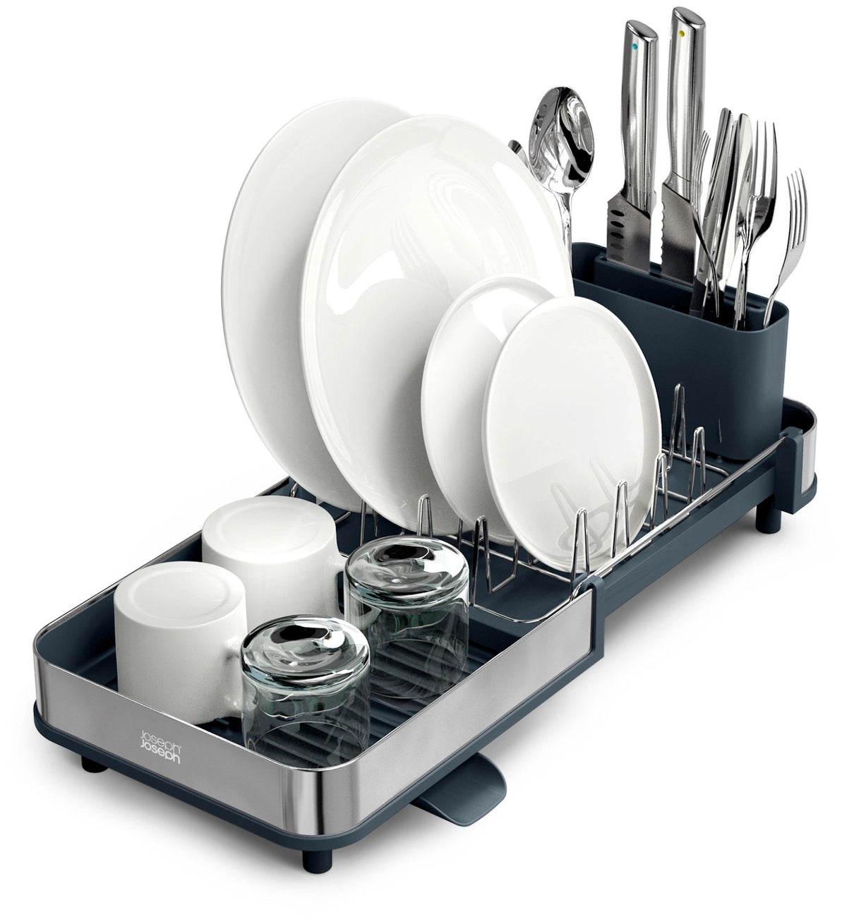 Extend Abtropfgestell ausziehbar Edelstahl in Grau präsentiert im Onlineshop von KAQTU Design AG. Abtropfgestell ist von Joseph Joseph