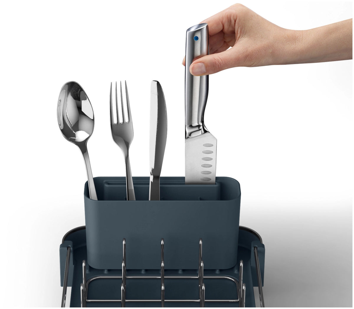 Extend Abtropfgestell ausziehbar Edelstahl in Grau präsentiert im Onlineshop von KAQTU Design AG. Abtropfgestell ist von Joseph Joseph