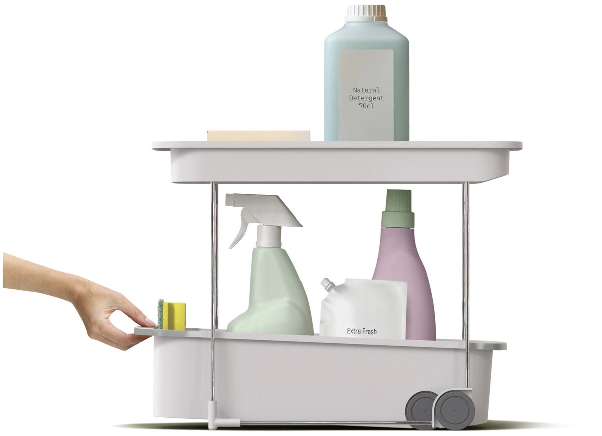 CupboardStore Putzschrank ausziehbar aus recycl. Kunststoff in Grau präsentiert im Onlineshop von KAQTU Design AG. Küchenhelfer ist von Joseph Joseph