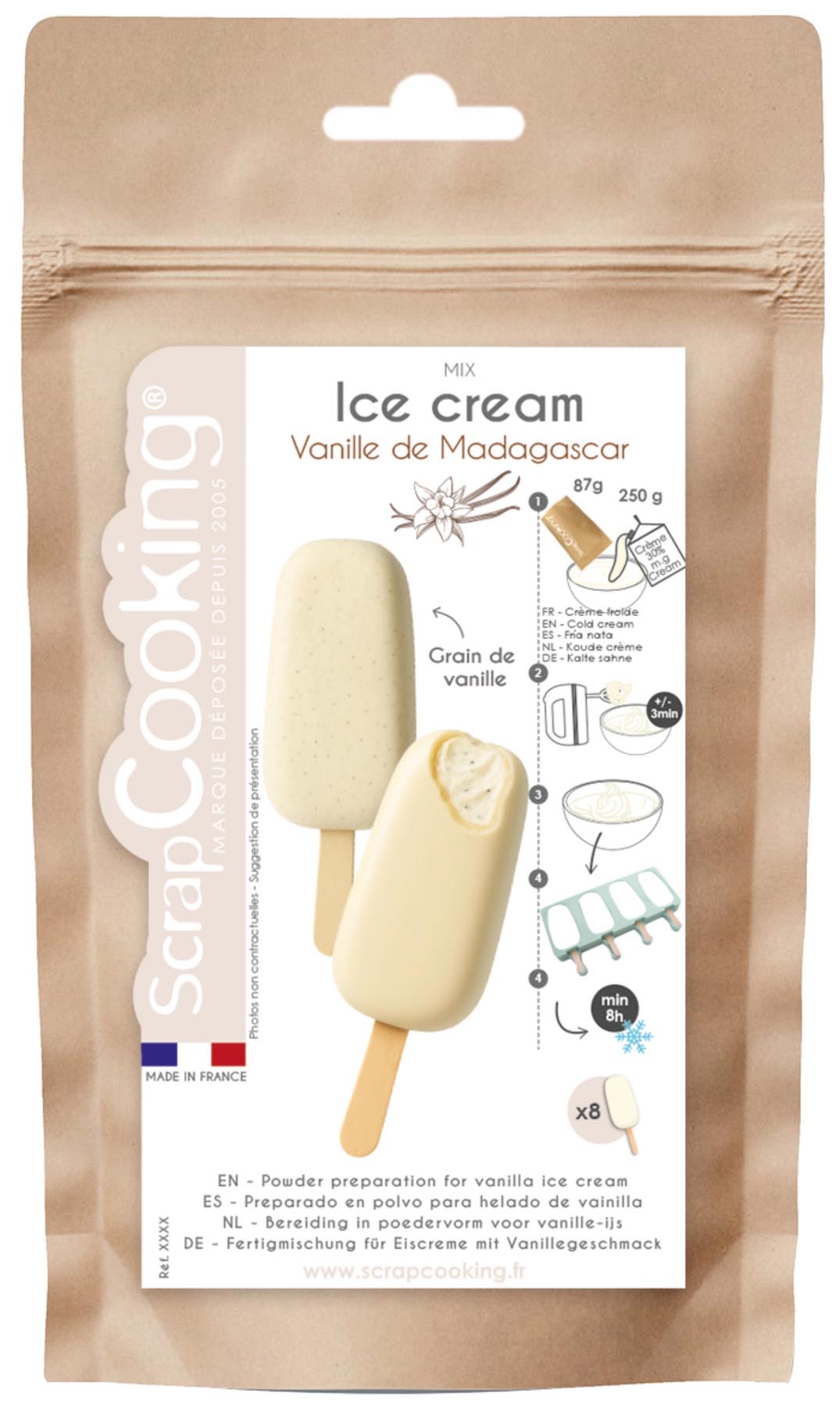 Fertigmischung Vanilleglace Mix 115g in präsentiert im Onlineshop von KAQTU Design AG. Backutensilien ist von Scrap Cooking