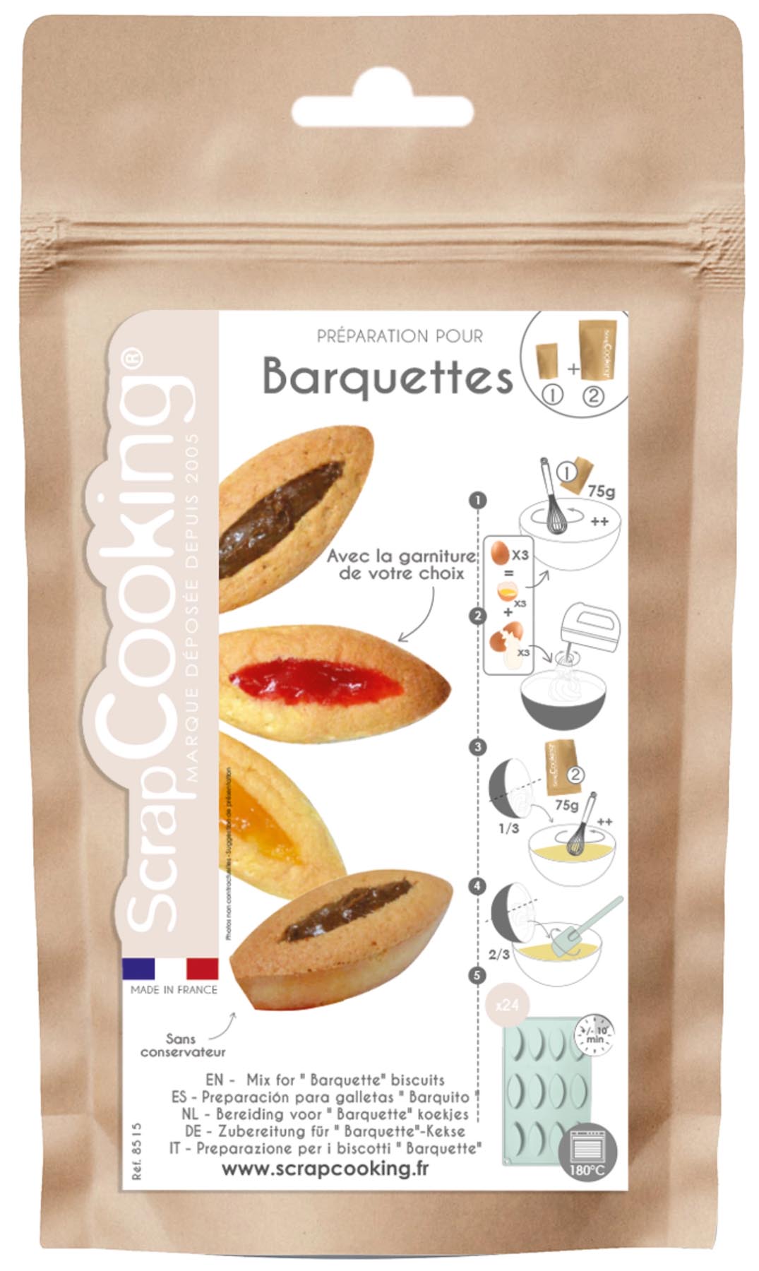 Fertigmischung Barquettes 150g in präsentiert im Onlineshop von KAQTU Design AG. Backutensilien ist von Scrap Cooking