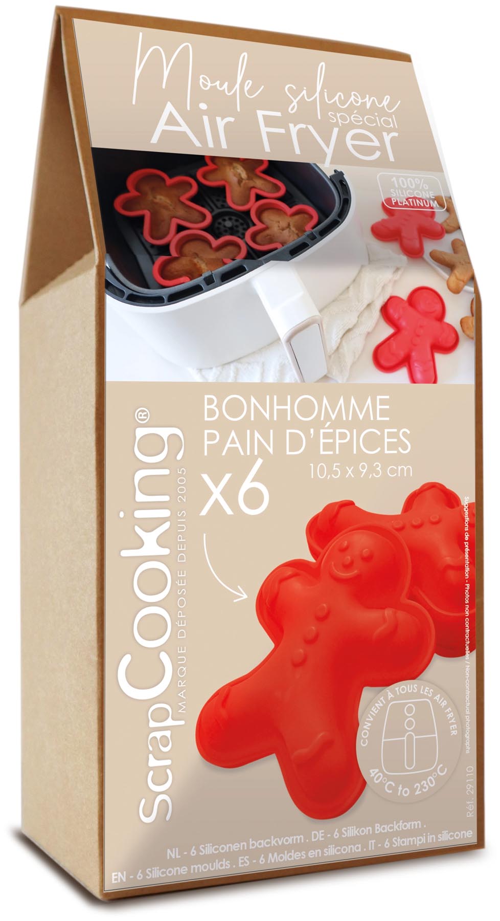 6er Set Backform für Heissluftfritteuse Lebkuchenmann in präsentiert im Onlineshop von KAQTU Design AG. Backform / Backblech ist von Scrap Cooking