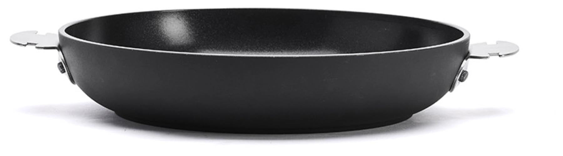 Schwarze Ceranoa Loqy Bratpfanne mit 24 cm Durchmesser aus langlebiger Keramik, perfekt für fettfreies Braten und vielseitige Kochanwendungen.