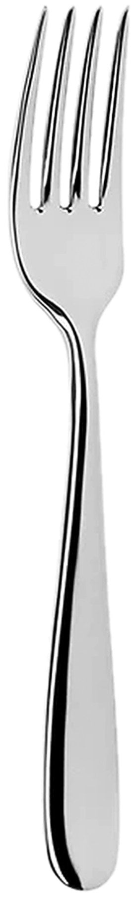Silberne Tafelgabel City 18/10 von Abert aus Edelstahl 18/10, schlanke Form, Länge 19.1 cm, Breite 0.2 cm, Höhe 2 cm.