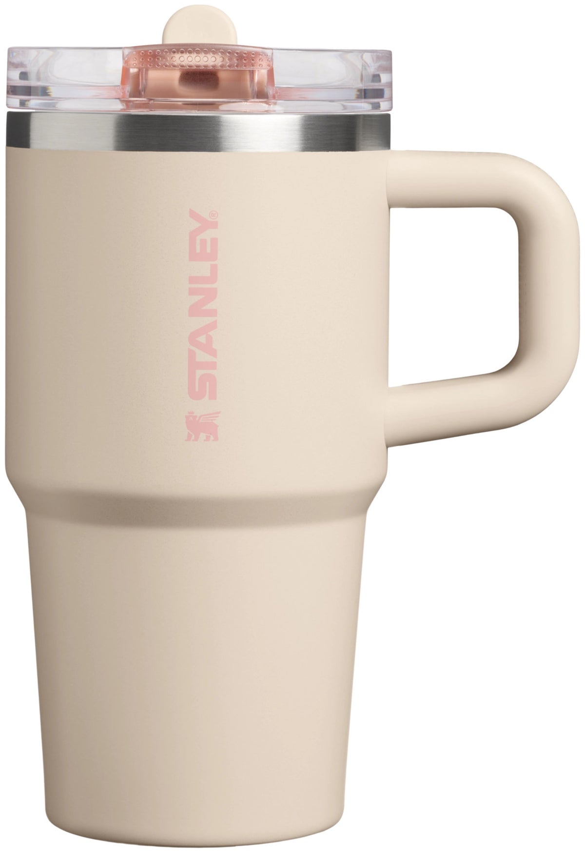 Beige Thermosflasche Quencher ProTour Flip Straw von Stanley mit Strohhalm
