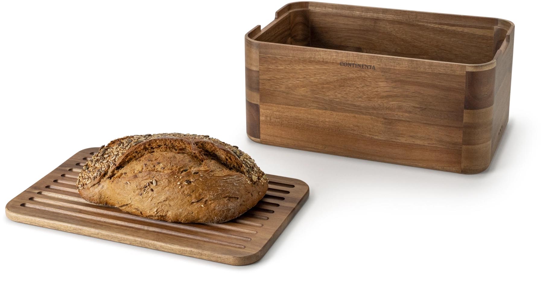 Brotkasten Akazie in Braun präsentiert im Onlineshop von KAQTU Design AG. Brotsack ist von Continenta