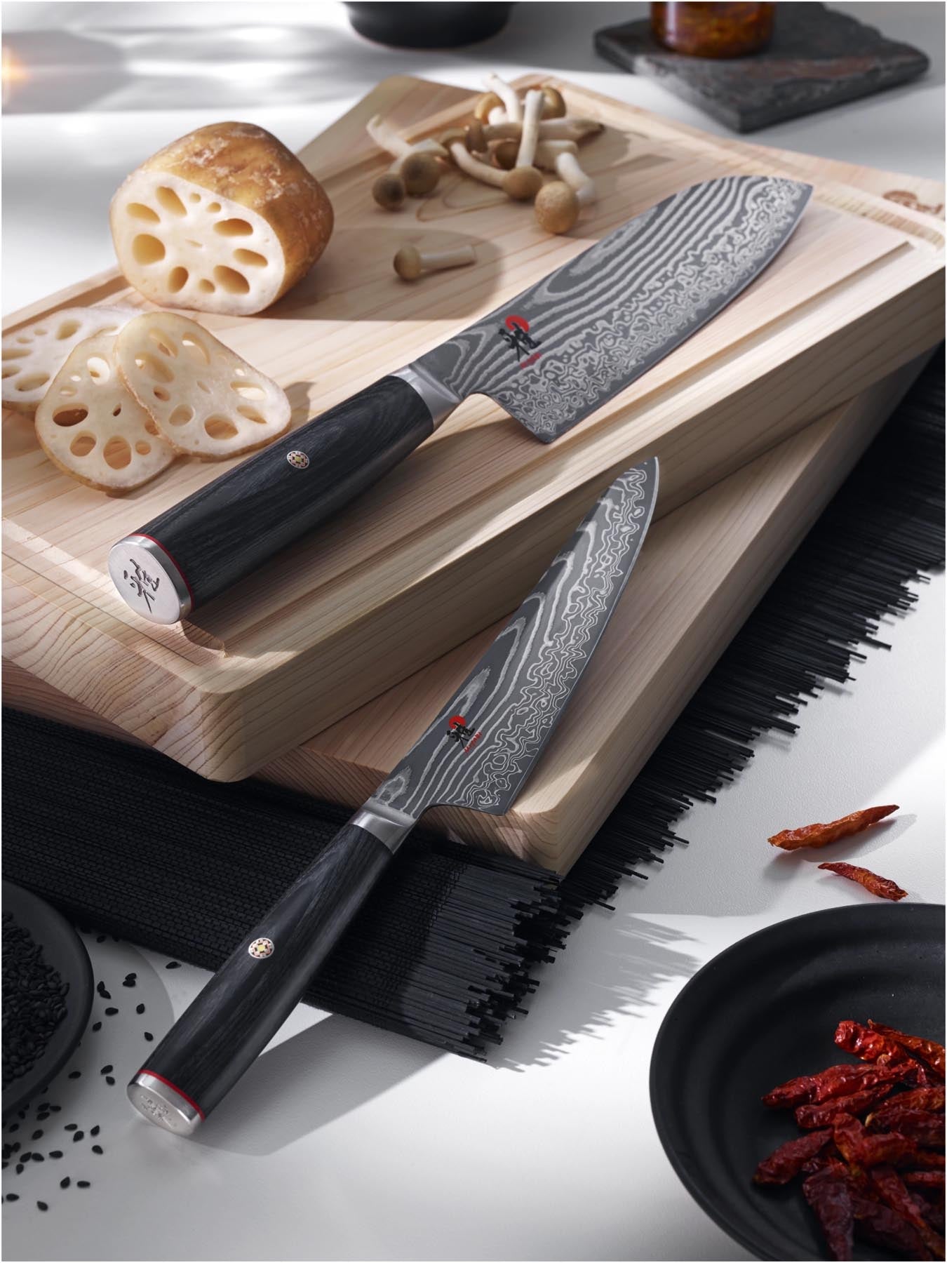 Hochwertiges Miyabi Bunka-Messer mit 17 cm Klinge, perfekt für feine Schneidarbeiten in der modernen Küche. Stilvolles Design und exzellente Schärfe.