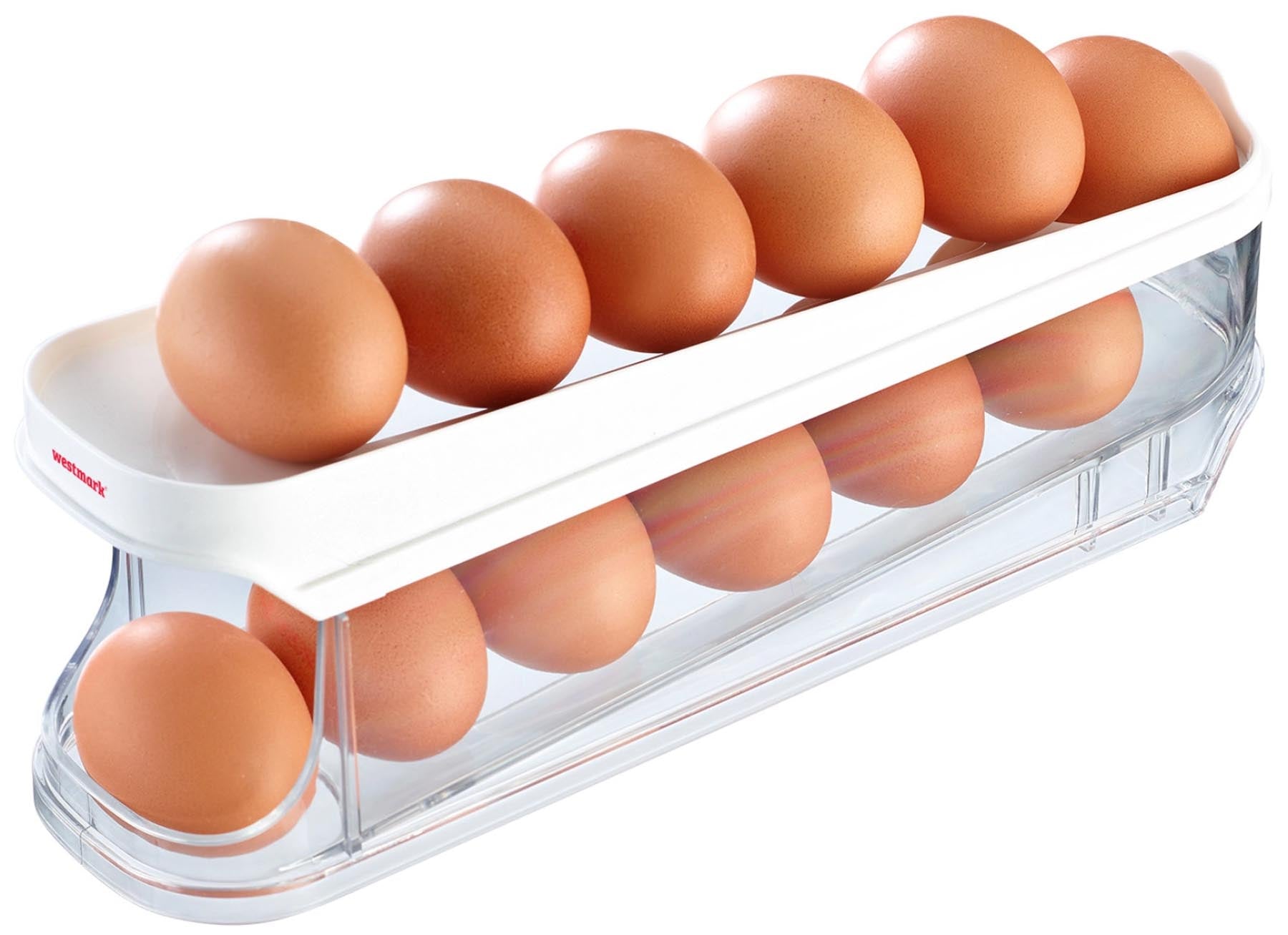 Innovative Eierrutsche von Westmark, die das Handling von Eiern erleichtert. Ideal für eine saubere und einfache Zubereitung in der Küche.