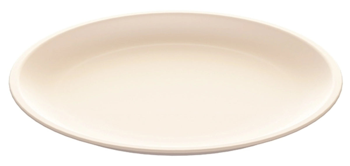 Runder Teller in urban-grau, 24 cm Durchmesser, aus Biopolymer-Material der Linie NATUR-DESIGN von MAGU, schlichte Form ohne Muster.