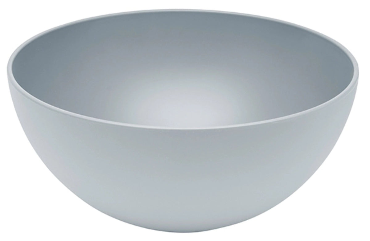 Runde Schüssel aus Biopolymer in Silber, glatte Oberfläche, Durchmesser 29.8 cm, Höhe 13.3 cm, von MAGU aus der NATUR-DESIGN Linie.