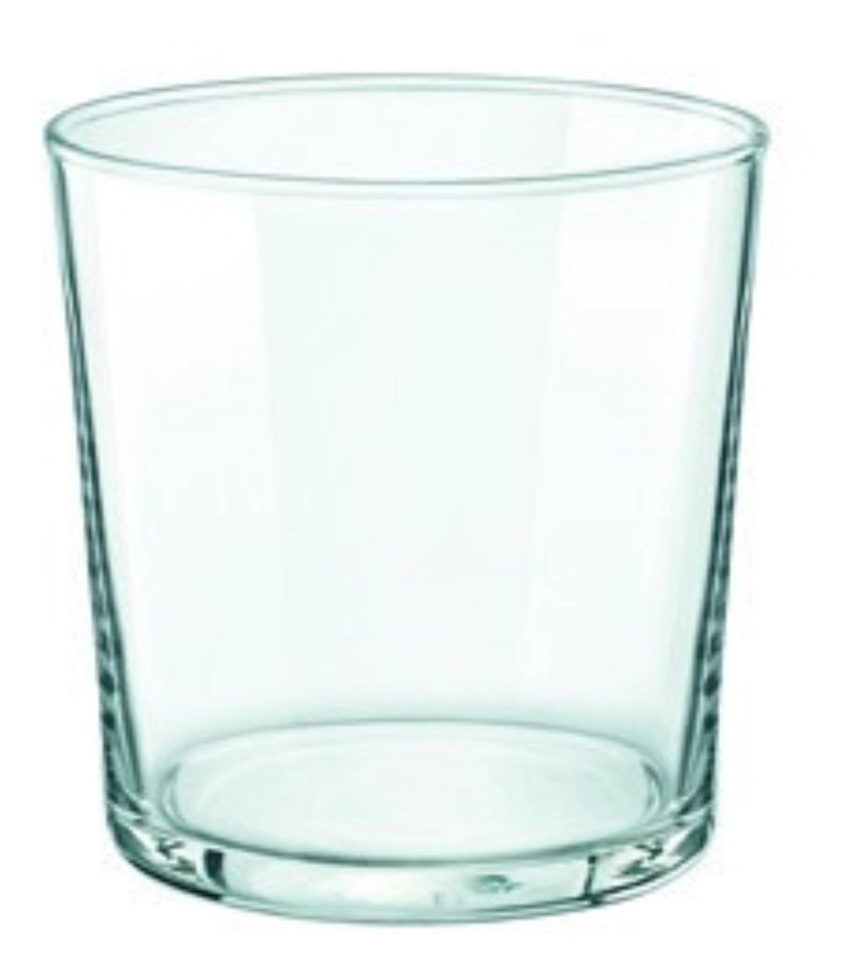 Transparentes Bodega Trinkglas aus gehärtetem Glas mit konischer Form, Masse 8.5 x 8.5 x 8.95 cm, Hersteller Bormioli Rocco.