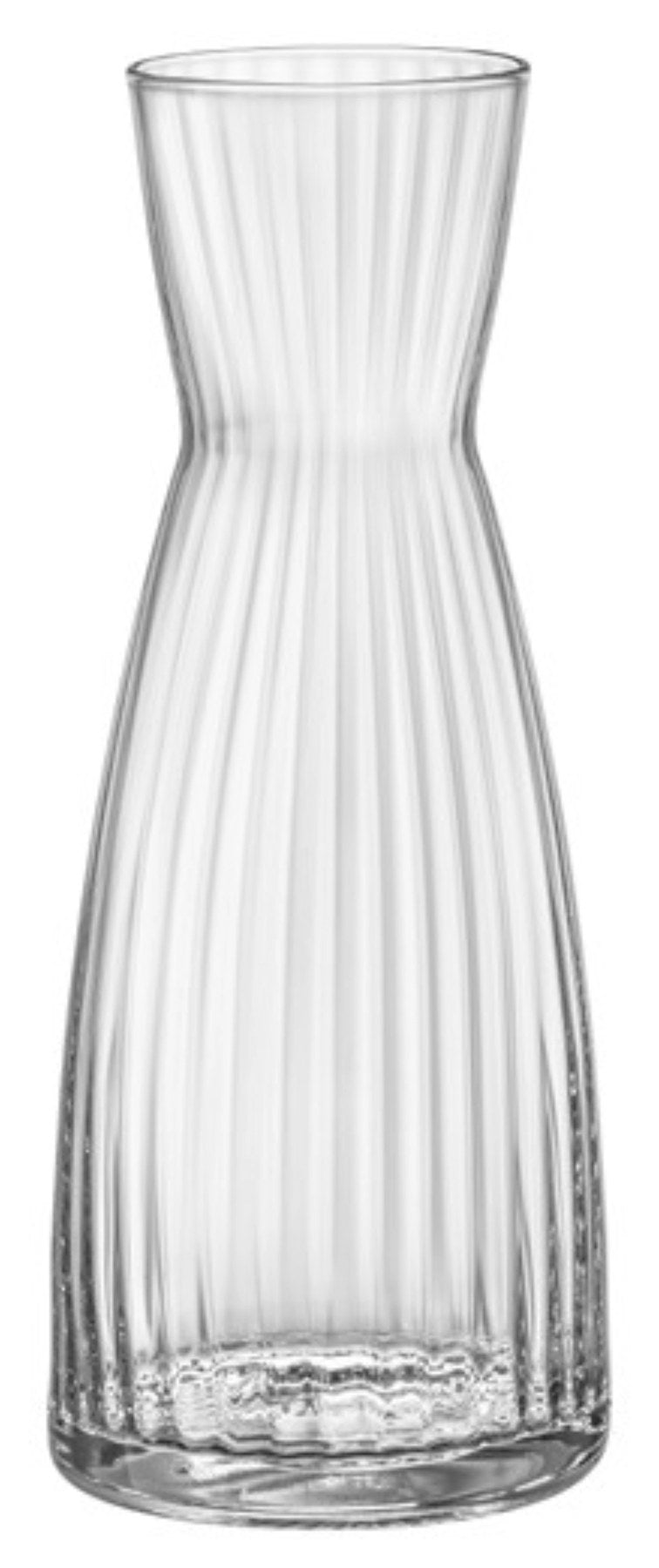 Transparente facettierte Glaskaraffe Exclusiva 50cl von Bormioli Rocco mit Star-Glass-Schliff, Masse 8 x 5.6 x 20 cm, auf weissem Hintergrund.