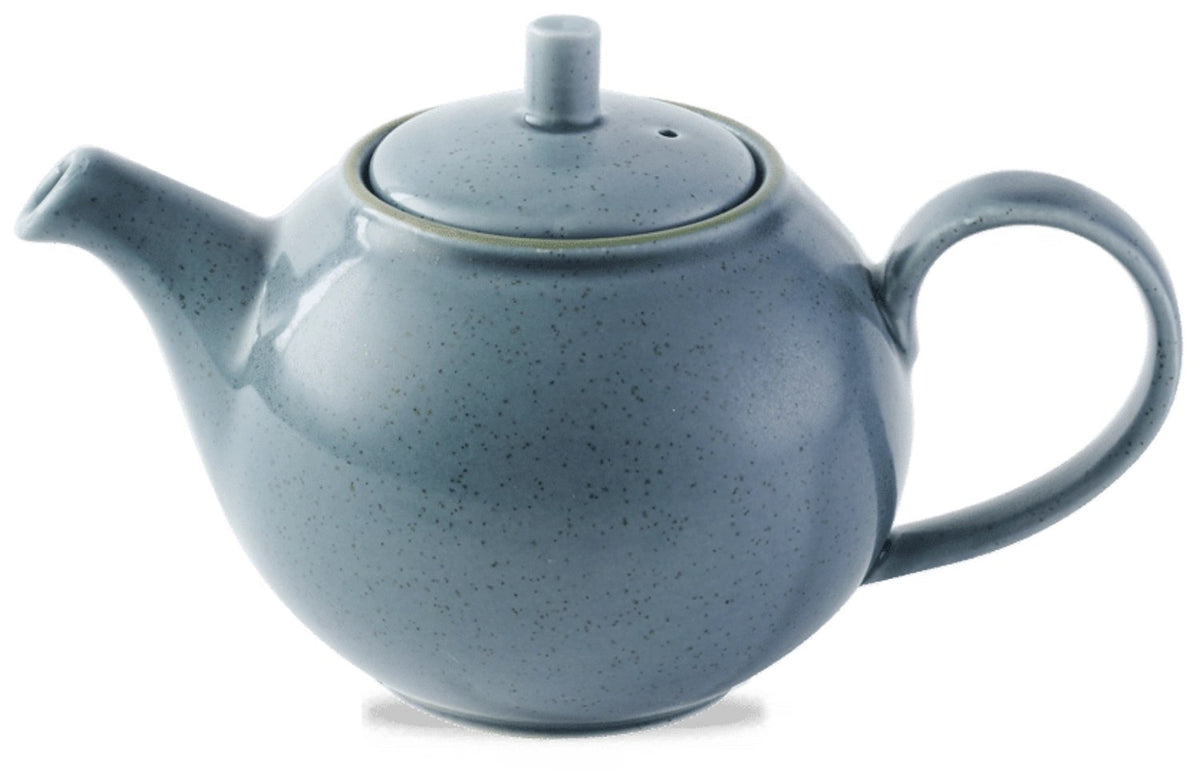Blaue Teekanne aus der Stonecast-Serie von Churchill mit glatter Oberfläche, Fassungsvermögen 42.6cl und einer Höhe von 10.5cm.