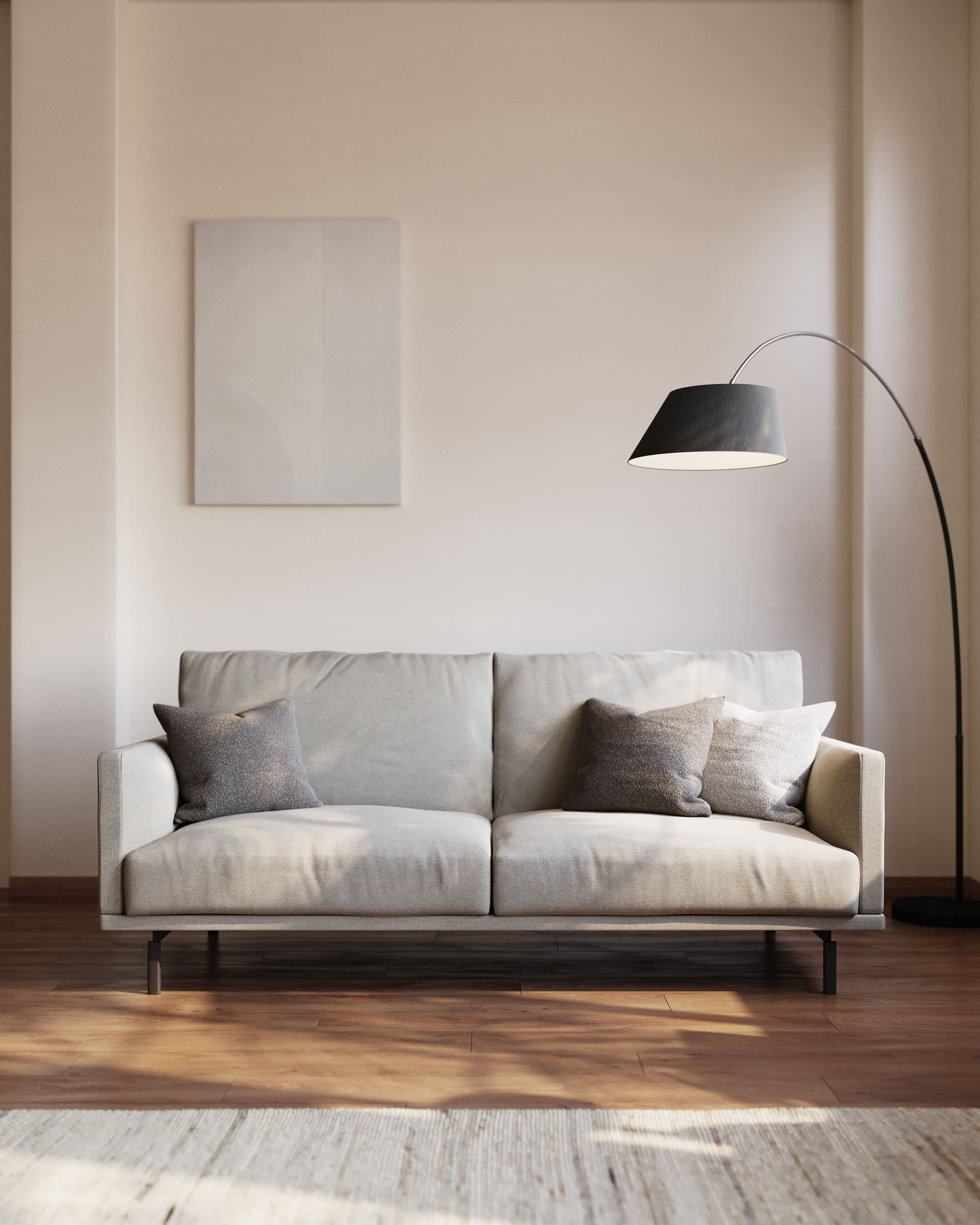 Beiger Kissenbezug Galene 45x45 cm von Kave Home, ideal für moderne Wohnräume und einladende Dekoration.