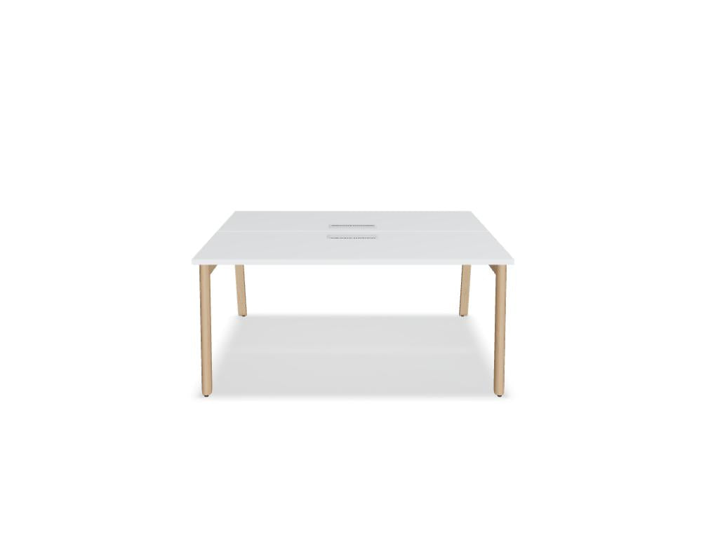 Ogi B Bench BOB460 Doppelschreibtisch von Mdd mit zwei Arbeitsplätzen, schlichtem Design und stabilen Metallbeinen.