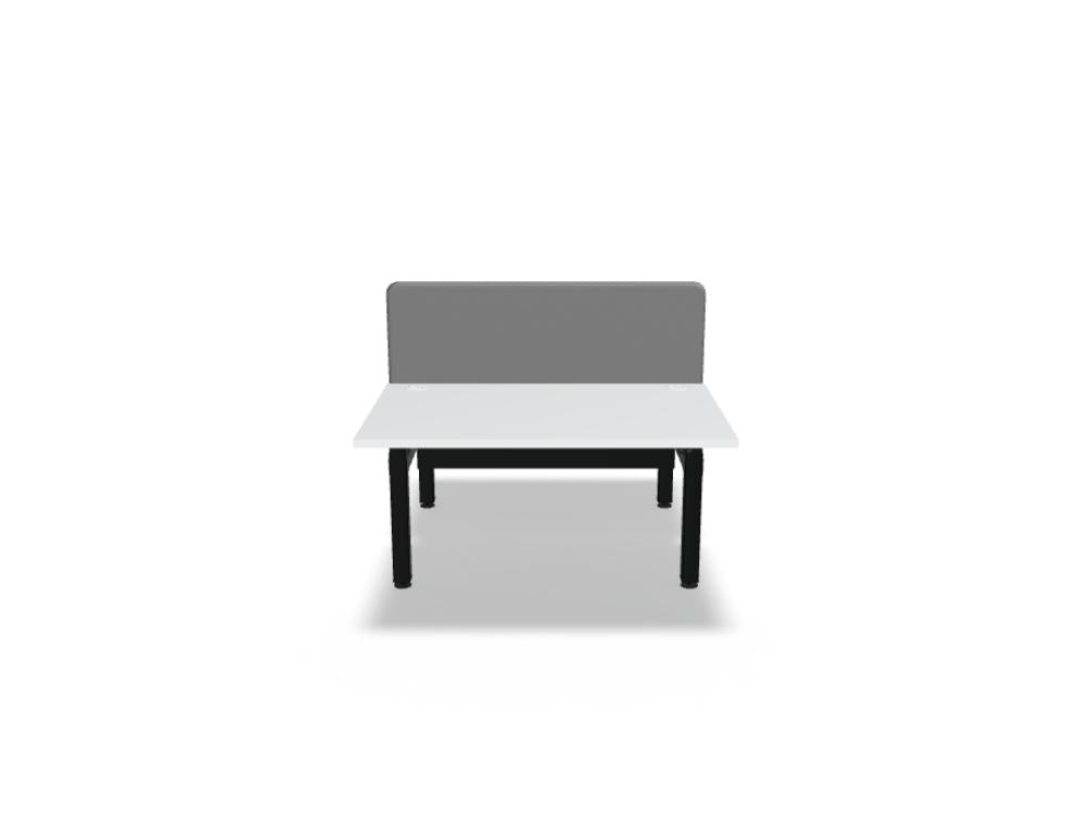 Ogi Drive Bench Doppelschreibtisch von Mdd, elektrisch höhenverstellbar mit zweimotorigem Gestell und gemeinsamer Kabelschiene.