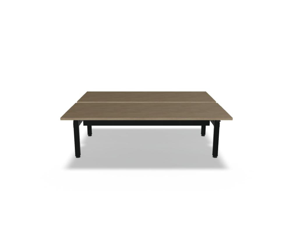 Elektrisch höhenverstellbarer MDD Ogi Drive Bench Doppelschreibtisch mit Kabelschiene und zweimotorigem Gestell