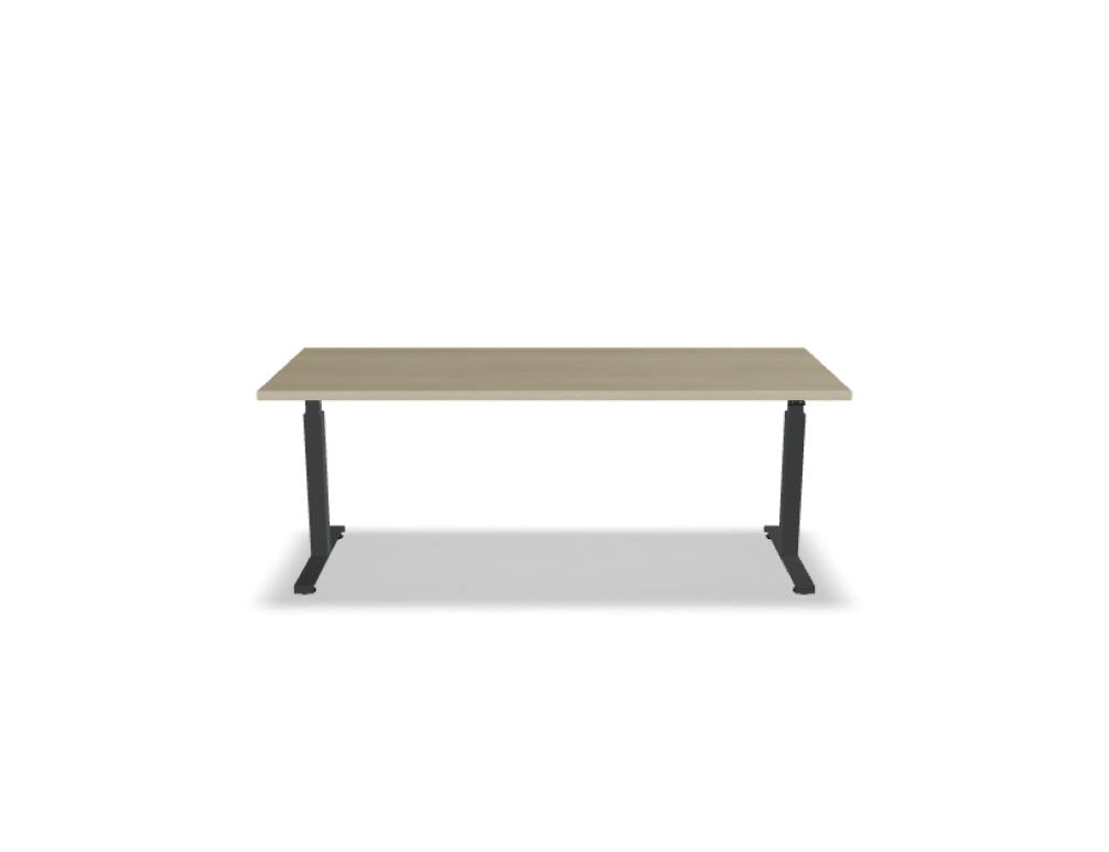 Elektrisch höhenverstellbarer Schreibtisch Ogi Drive BOD587 von Mdd, zweimotoriges Gestell, zeitloses Design, stabile Tischplatte, ideal für Ergonomie und Produktivität