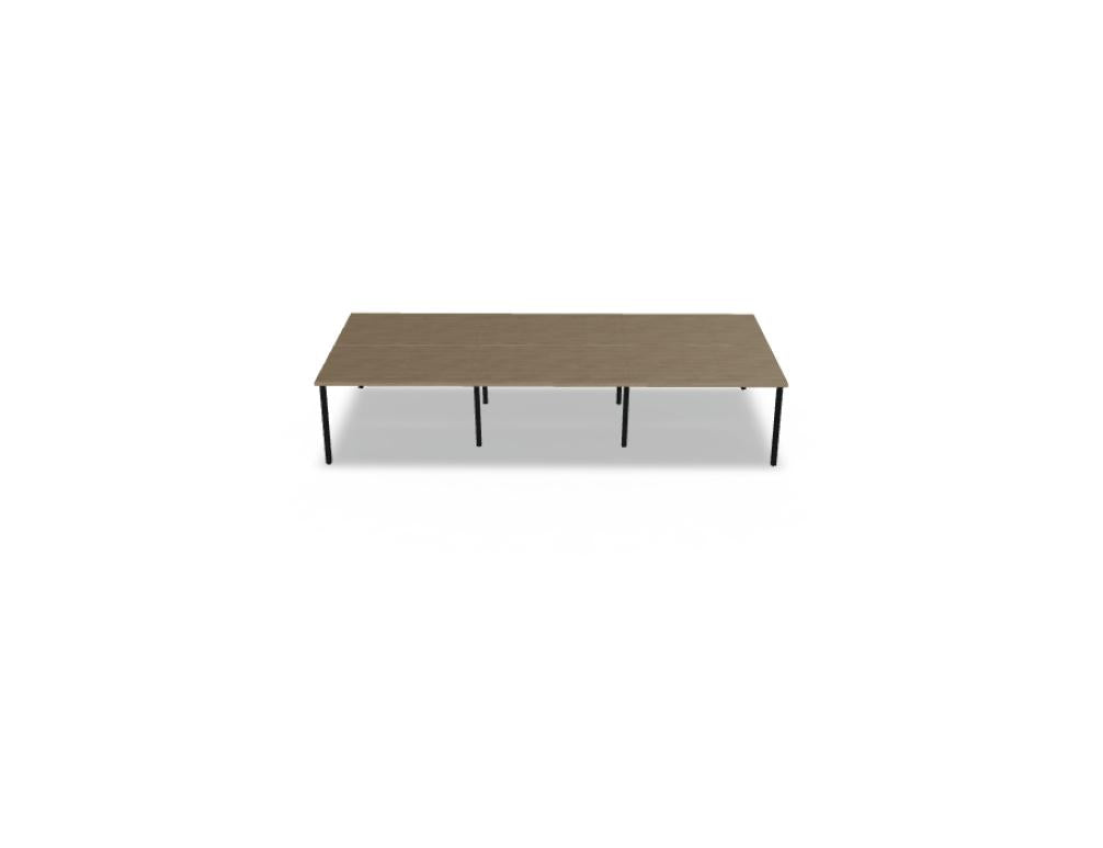 Ogi M Bench BOM42E3 Doppelschreibtisch von Mdd mit geteilter Arbeitsfläche, modernem Gestell und funktionalem Design fürs Büro
