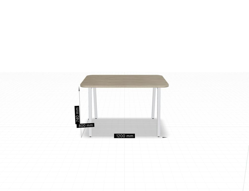 Schreibtisch Ogi M von Mdd mit Tischplatte in Honigeiche und schwarzem Metallgestell im 40x40 mm Profil, schräge Beine.