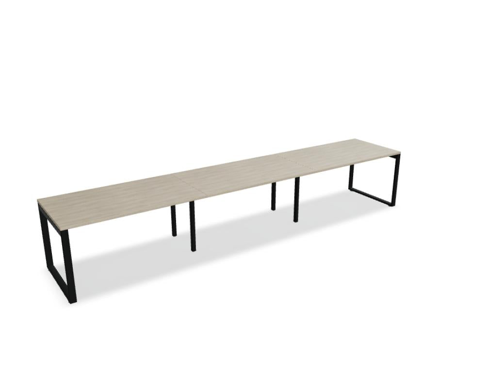 Ogi Q BOQ03E3: Moderner Schreibtisch aus Holz mit geräumiger Arbeitsfläche, filigraner Stahlgestell-Konstruktion und klaren Linien, ideal für Home-Office