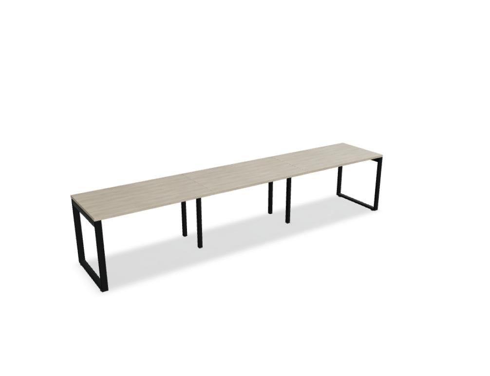 Ogi Q BOQ22E3: Moderner Schreibtisch mit klaren Linien, hellen Holzoberflächen und schlanken Details – ideal für effizientes Home-Office-Setting.