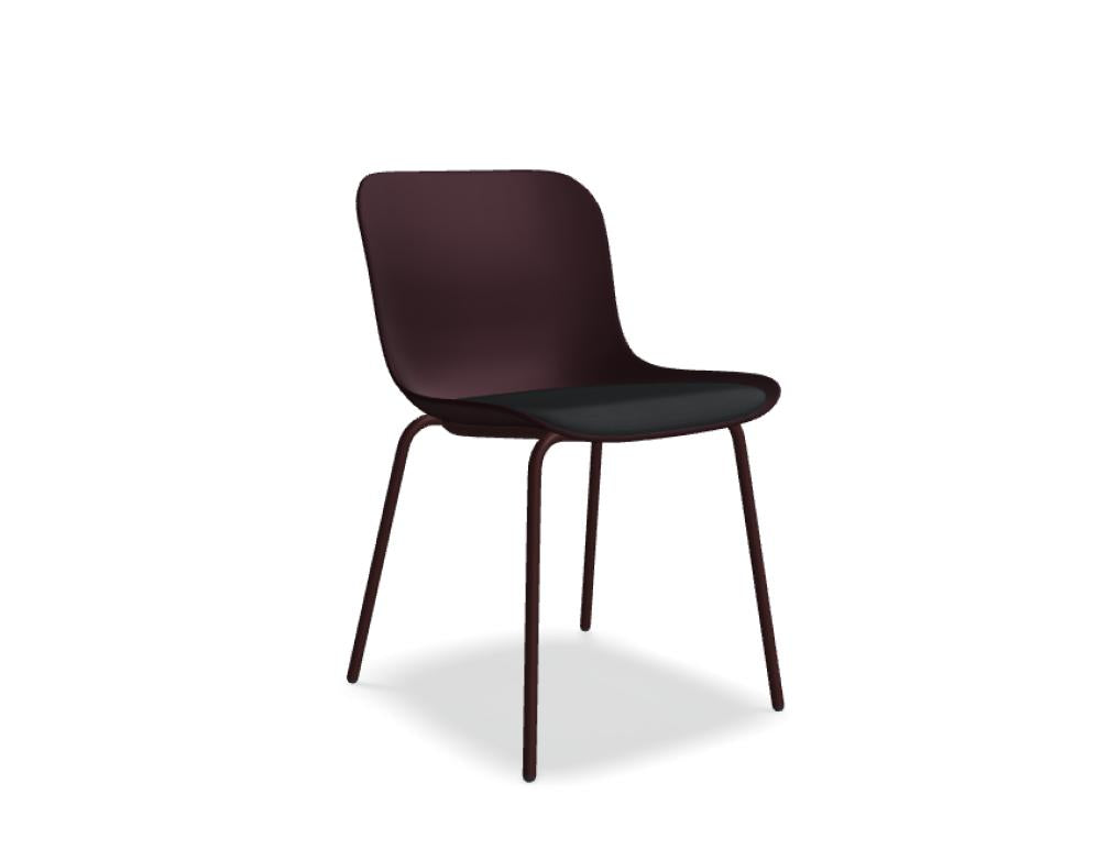 Stuhl Baltic 2 Remix BLK3P1 mit schwarzem Vierbein-Gestell, moderner silhouette, gepolsterte Sitzfläche und schlanke Armlehnen in zeitgemäßem Design.