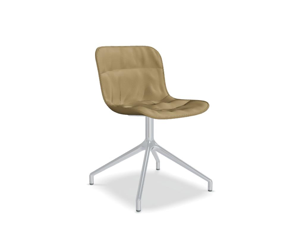 Baltic 2 Soft Duo Drehstuhl BLK5PP19 von Mdd mit schwarzem Sitz und poliertem Aluminiumgestell auf Rollen