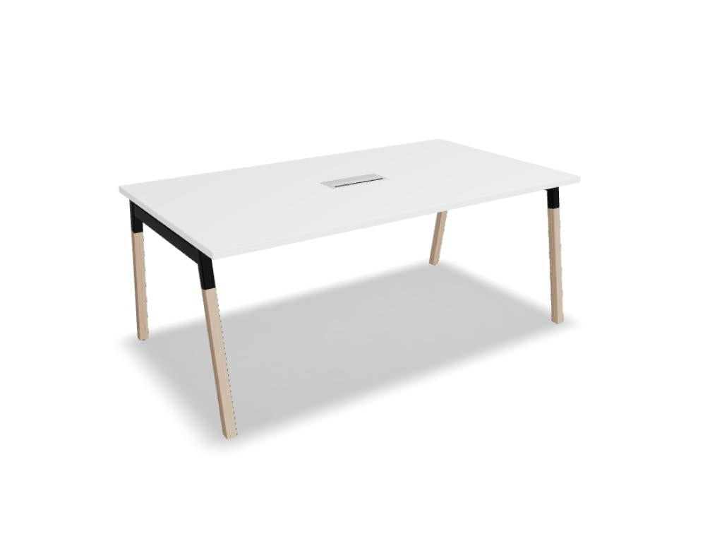 Ogi W SW118 Konferenztisch von Mdd mit eleganten Holzbeinen und moderner Tischplatte für stilvolle Besprechungsräume
