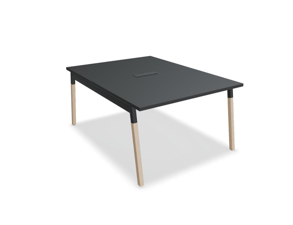 Ogi W SW32 Konferenztisch von Mdd mit runder Platte, stabilen Holzbeinen und modernem Design für Besprechungsräume