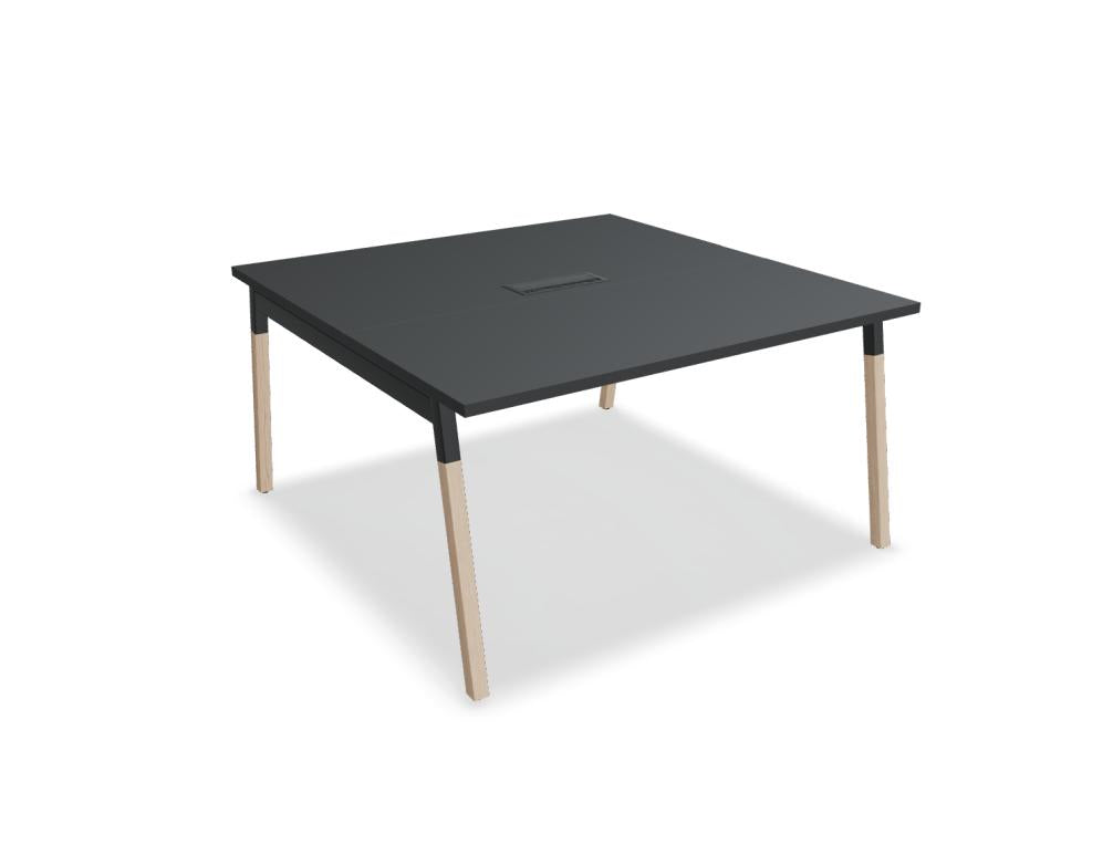 Konferenztisch Ogi W SW44 mit eleganten Holzbeinen, schlichter Tischplatte und zeitlosem Design – ideal für modernes Büroambiente.