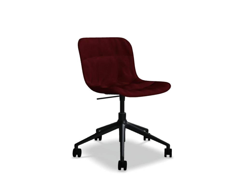 Baltic 2 Soft Duo BLK5P22 Dreh-Schalenstuhl von MDD, schwarz gepolstert, höhenverstellbar und mit Rollen