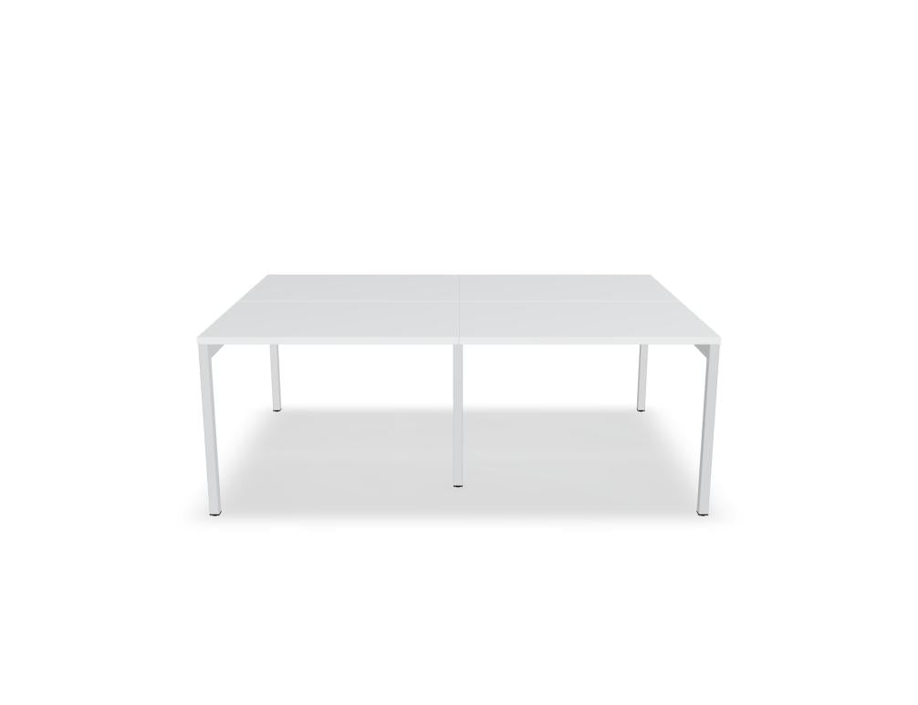 Ogi Y Bench BOY40E2: Moderner Doppelschreibtisch mit klaren Linien, Holzoptik und praktischer Laptopplatzfläche – ideal für Home-Office