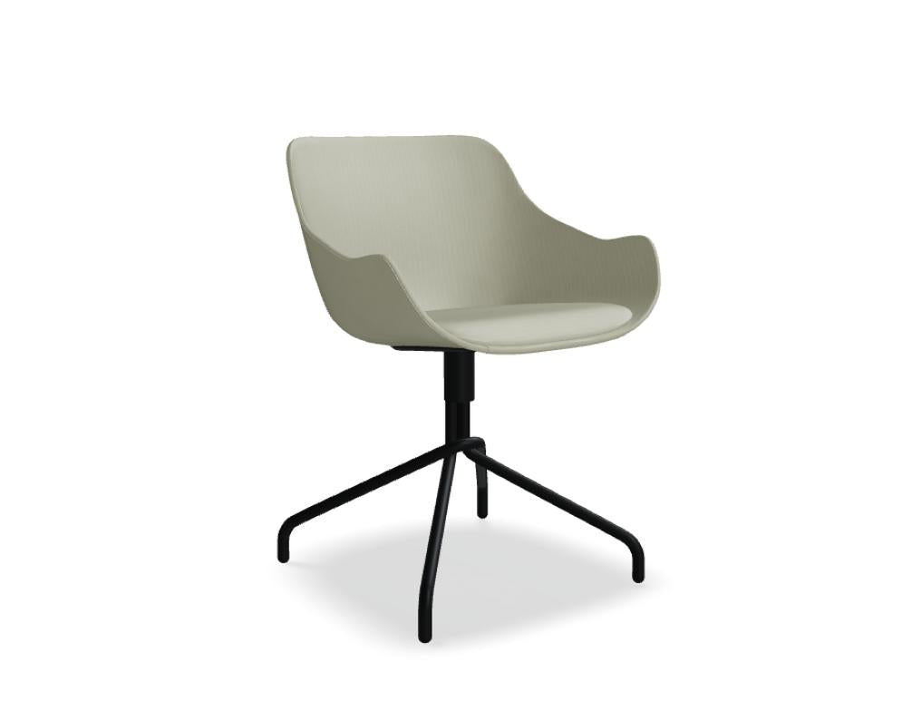 Baltic Classic BL4P13 Drehstuhl von Mdd mit gepolsterter Schale und drehbarem Vierfußgestell in modernem Design