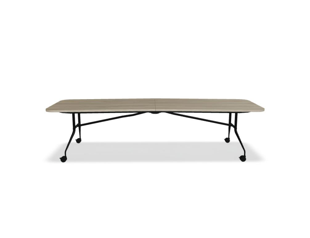 Bild des Plica PCZ04 Klapptisches der Konferenztisch-Kategorie von Mdd; stapelbarer, funktionaler Konferenztisch aus robustem Metallgestell mit elegantem Holz-Top und praktischer Klappfunktion