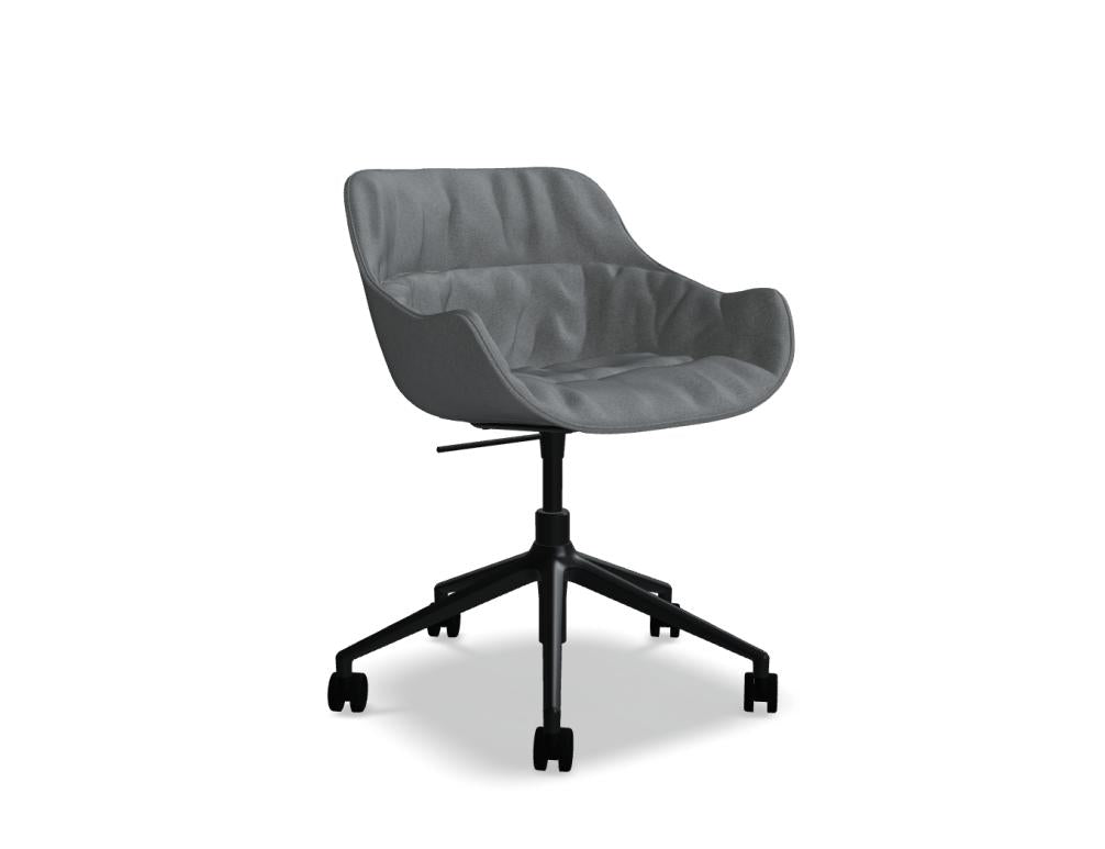 Baltic Soft Duo BL5P22 Dreh-Schalenstuhl von Mdd mit Rollen, Höhenverstellung und gepolsterter Sitzschale